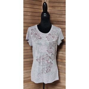 PBX Pro Shirt Womens XL Gray Short Sleeve V Neck Athletic Sport Activewear